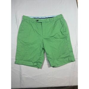 Brooks Brothers Mens Bermuda Shorts Green Cotton Stretch Flat Front Size 36